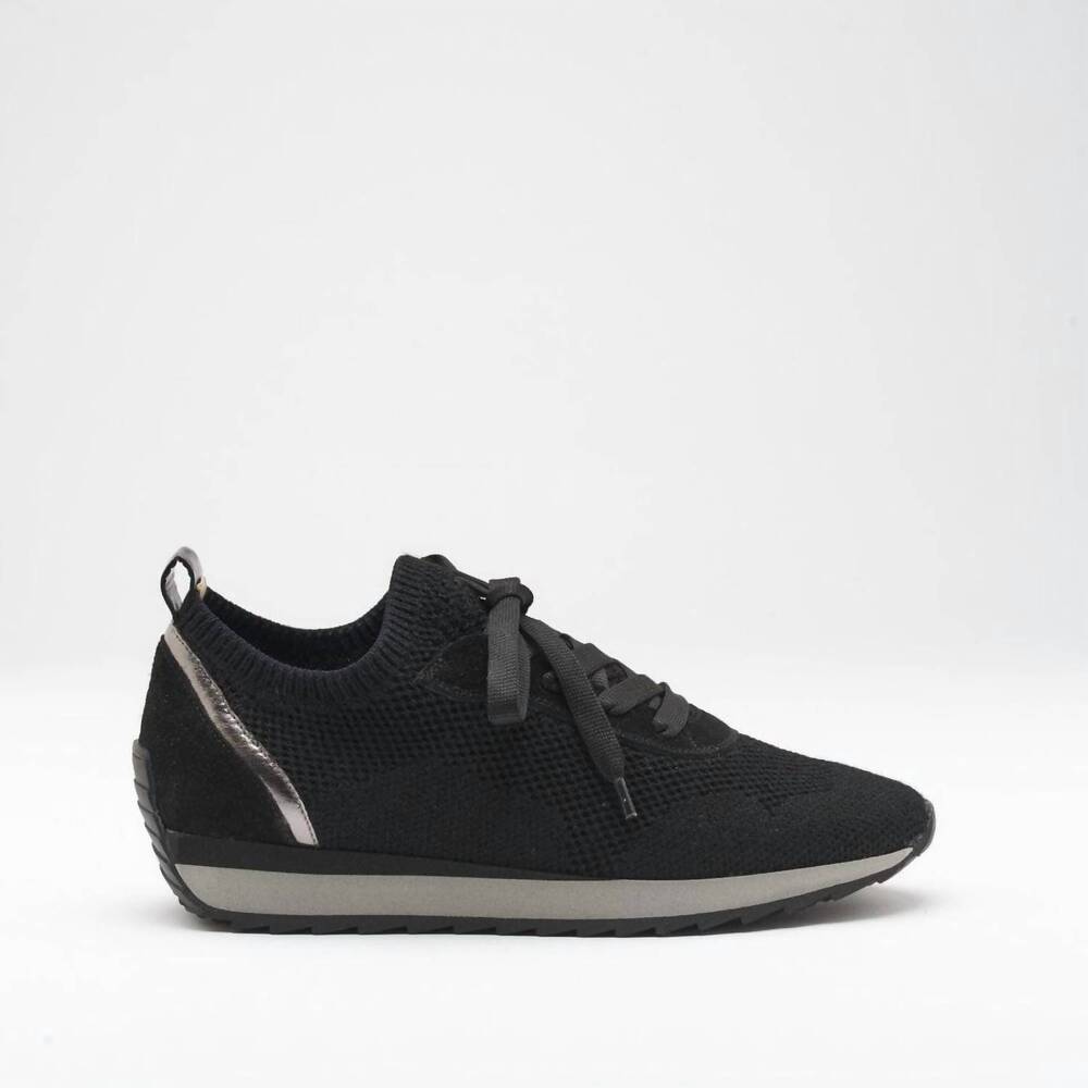 NEW SOFTWAVES women's dale leather sneakers in black